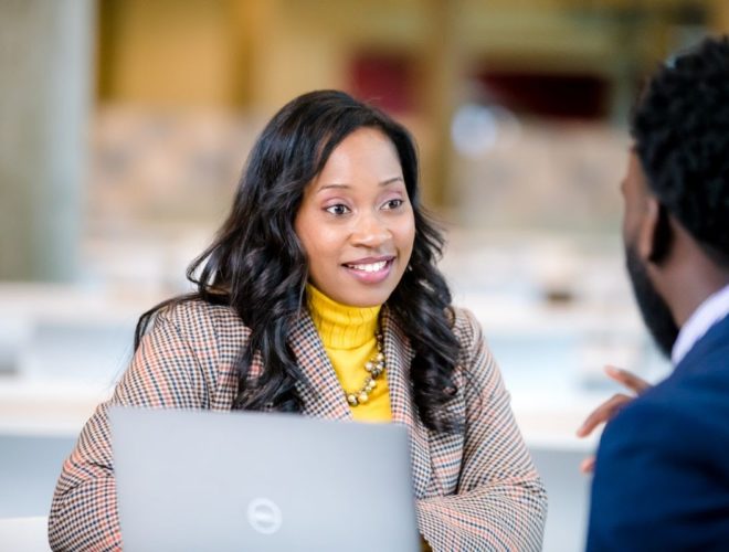 woman working in tech