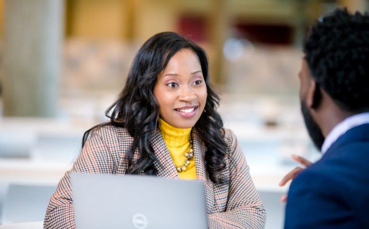 woman working in tech