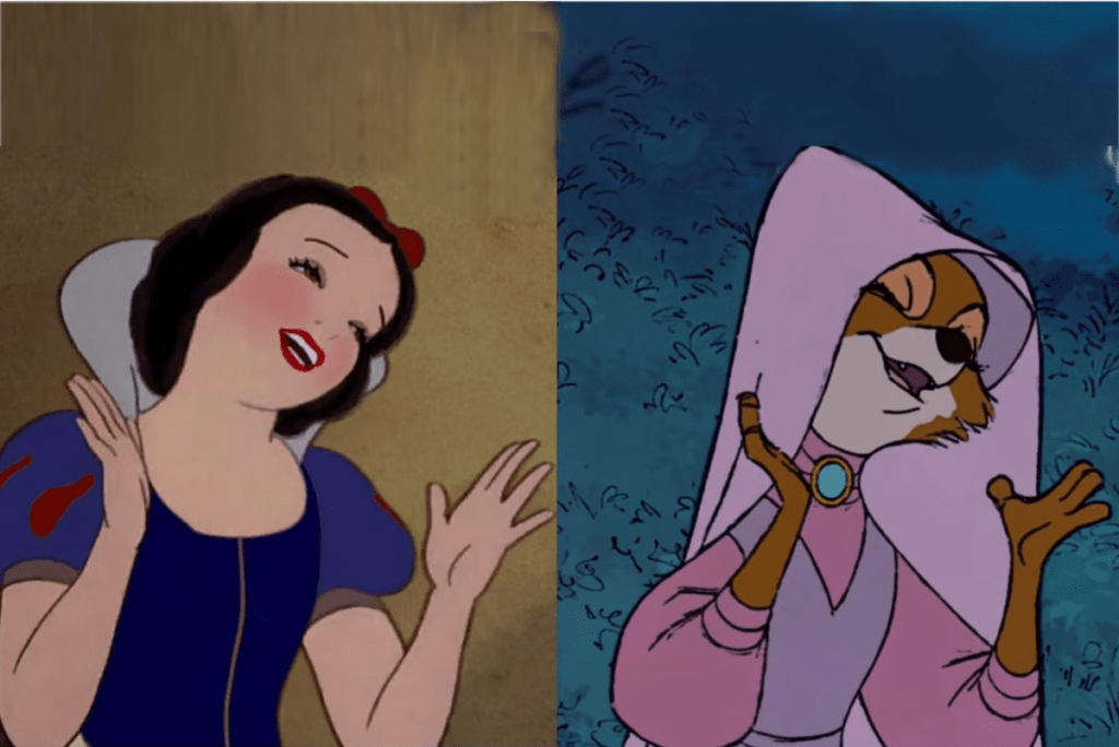 Disney Snow White and Maid Marian Clapping