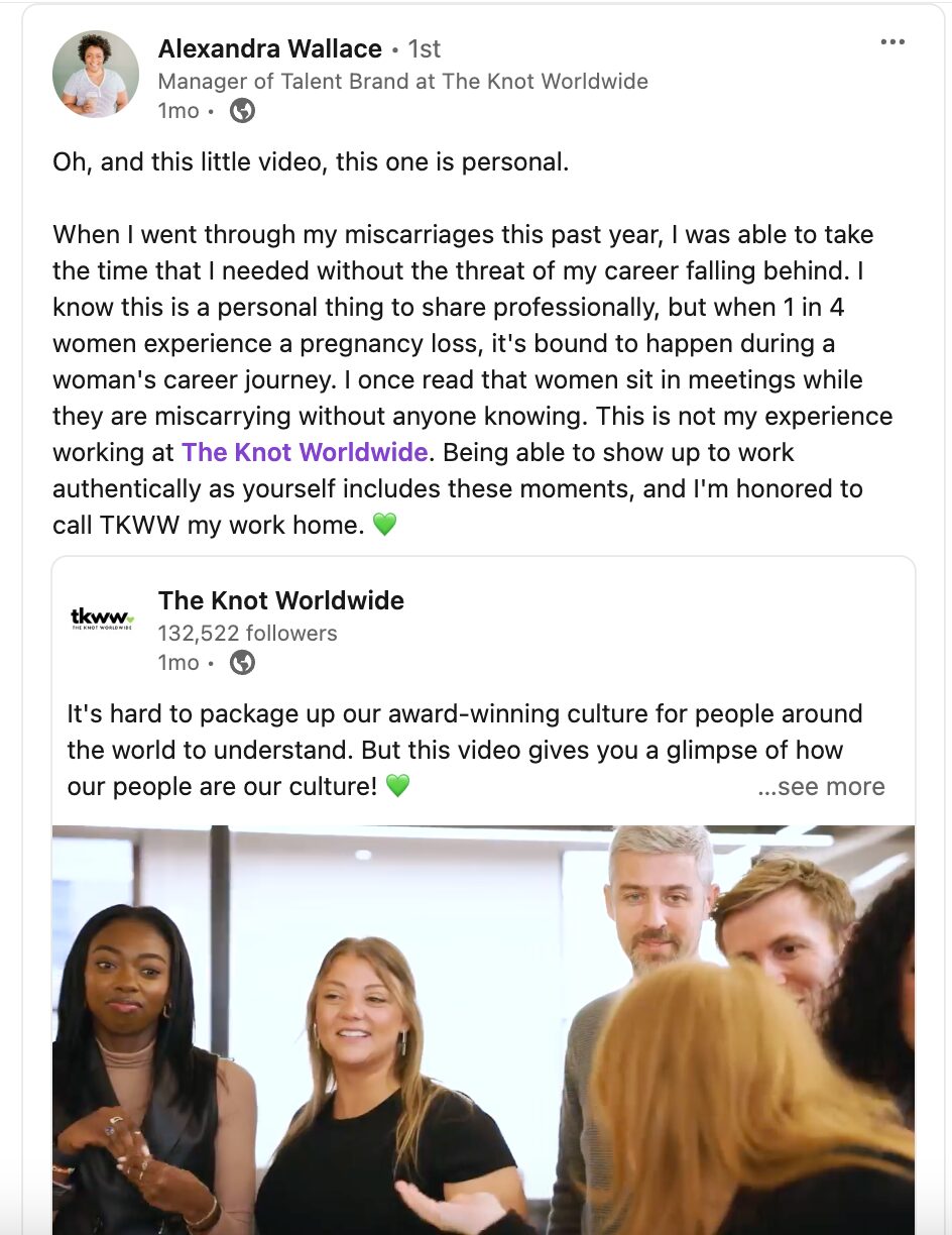 Alex's post on LinkedIn