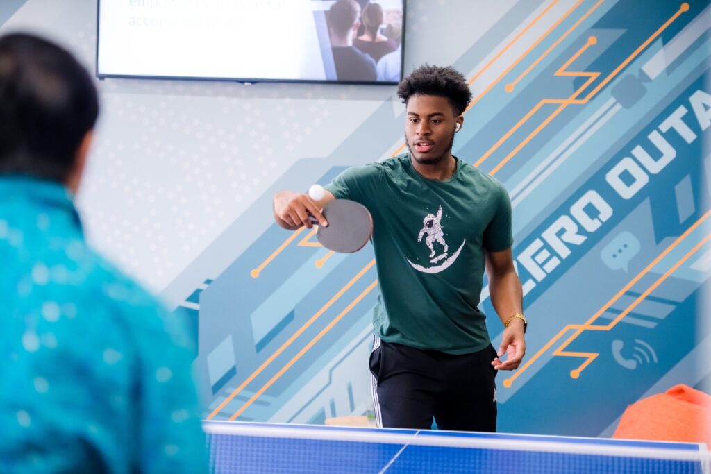 Ping pong for work hard, play hard