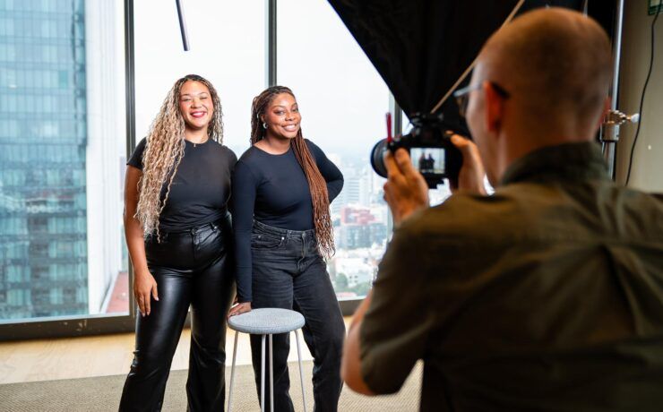 office photoshoot behind the scenes